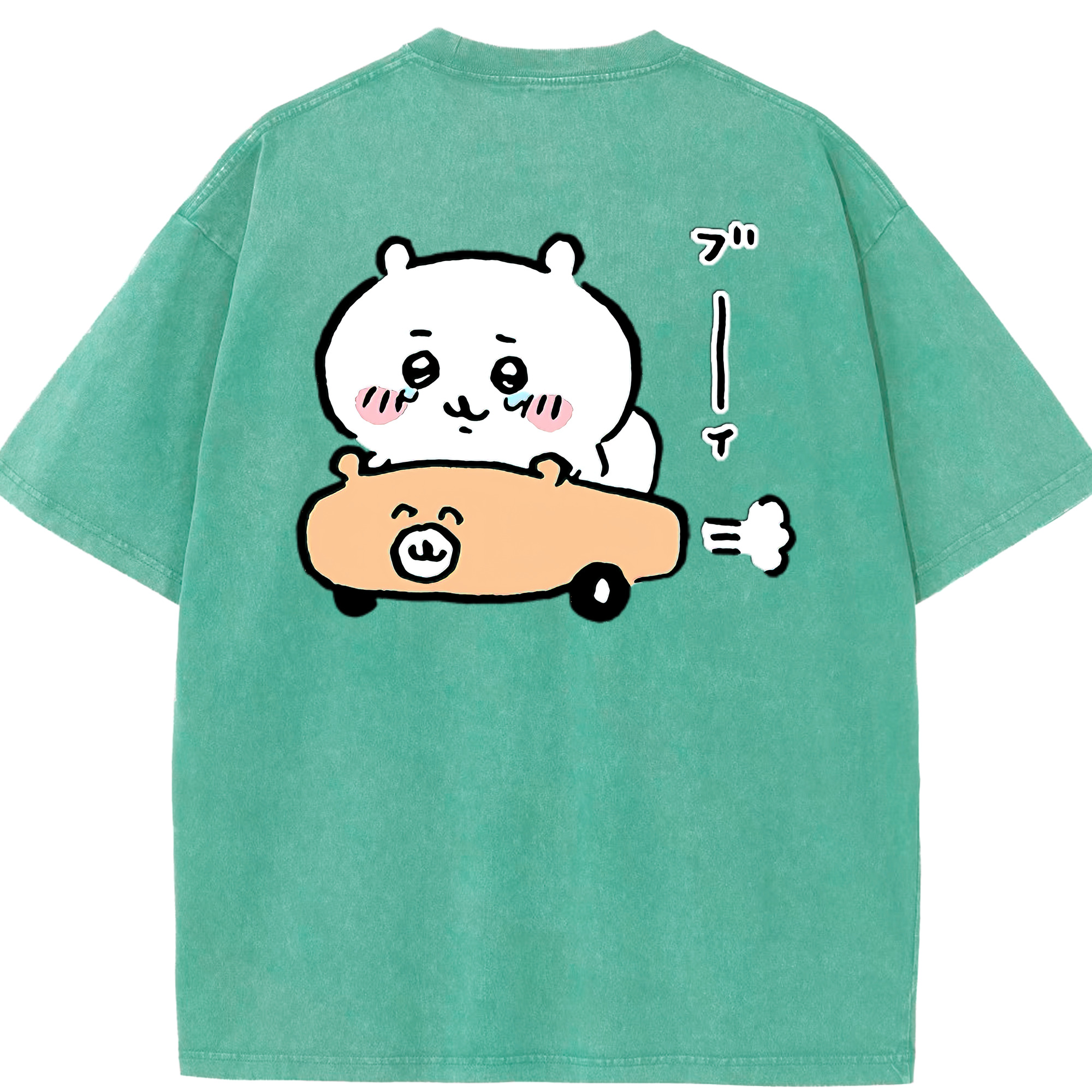 （画像用） ちいかわ ちいかわ Chii-kawa chiikawa 綿100% ヴィンテージ風 半袖Tシャツ（背面プリント）